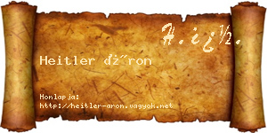 Heitler Áron névjegykártya