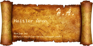 Heitler Áron névjegykártya